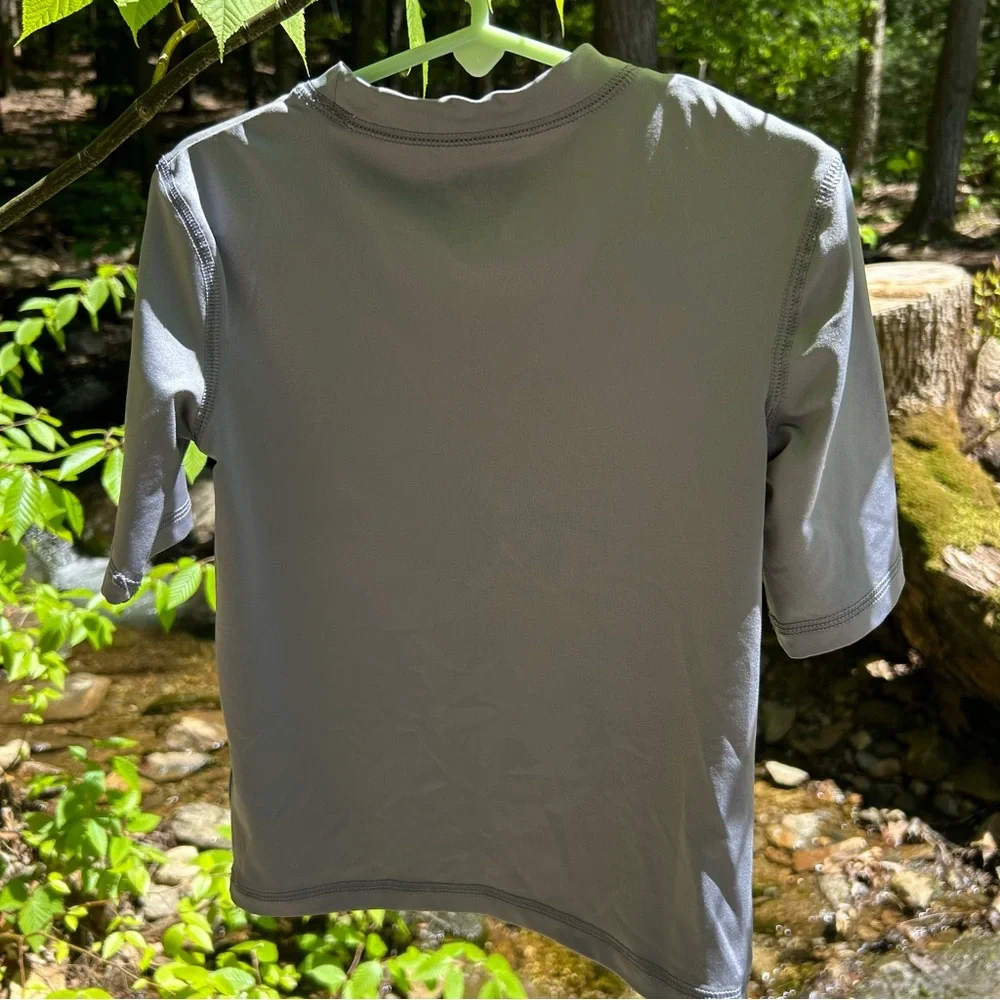 Shark Snack Attack Rash Guard Boys UPF Swim Top XS (4/5) Gray Pizza Cat & Jack